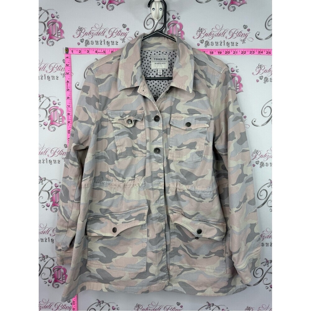 torrid camo jacket coat Pink & Gray Camo Utility Jacket